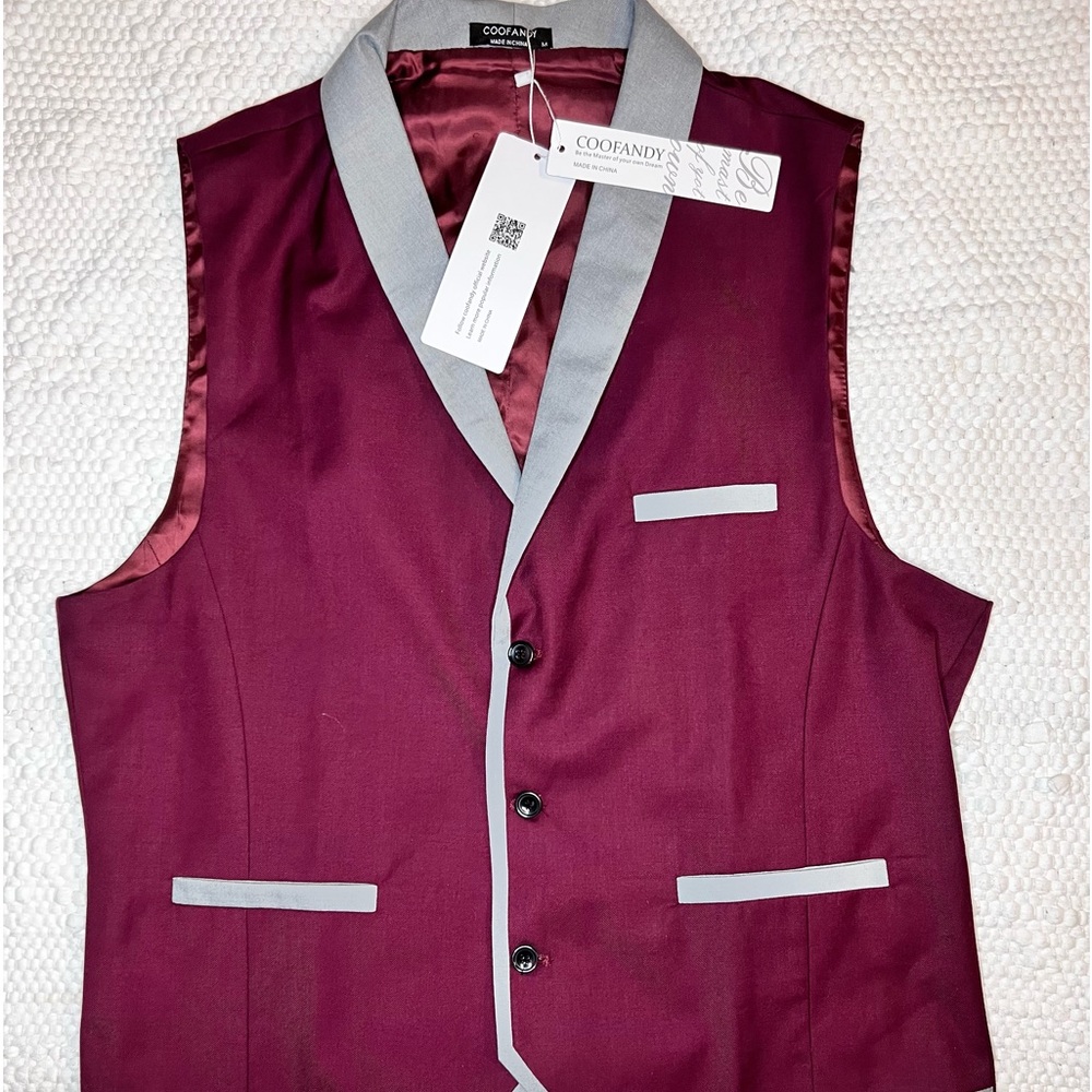 Coofandy Burgundy vest size M